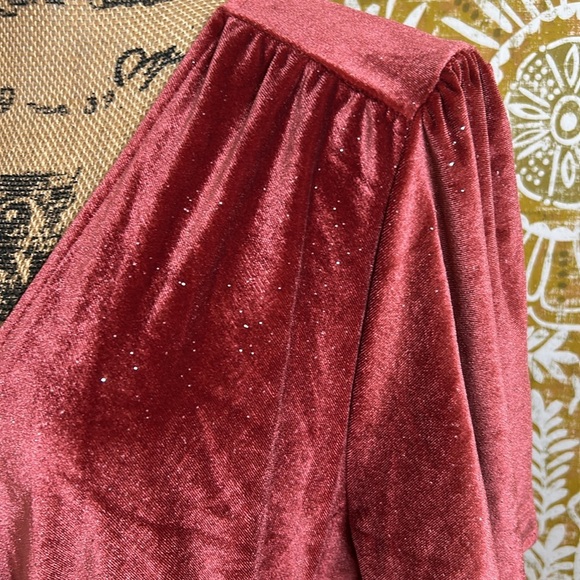 NWT Baltic Born Calvin Sparkle Velvet Wrap Maxi Dress in Dusty Clay size 3XL - Picture 8 of 12